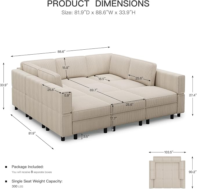 Belffin 9 Seats Modular Sectional Sofa - Image 2