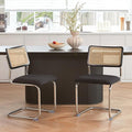 GrandNoor Rattan Dining Chairs Set, Wooden Mid Century Modern Dining Room Chairs by GrandNoor