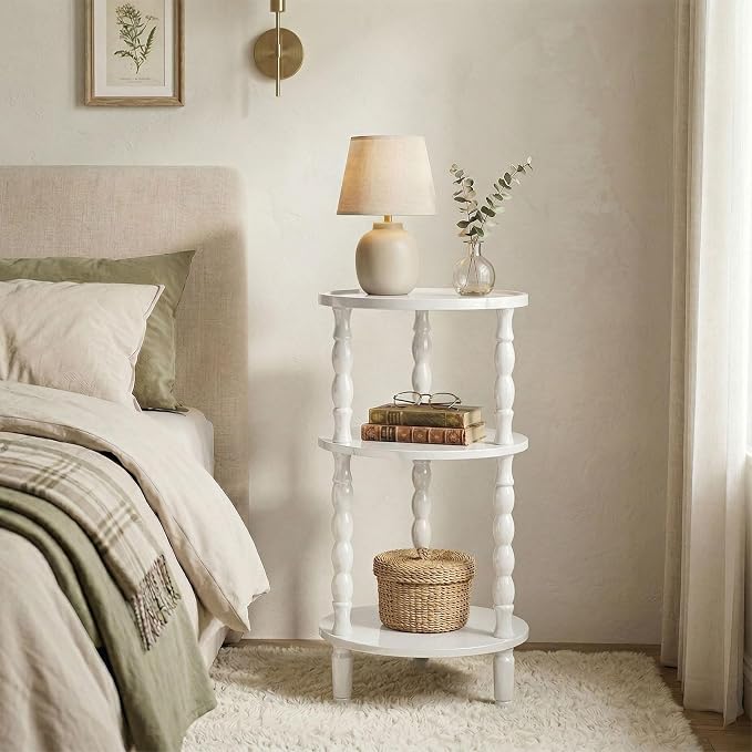 HOOBRO Round Side Table for Small Space, 3-Tier Small Round End Table - Image 5