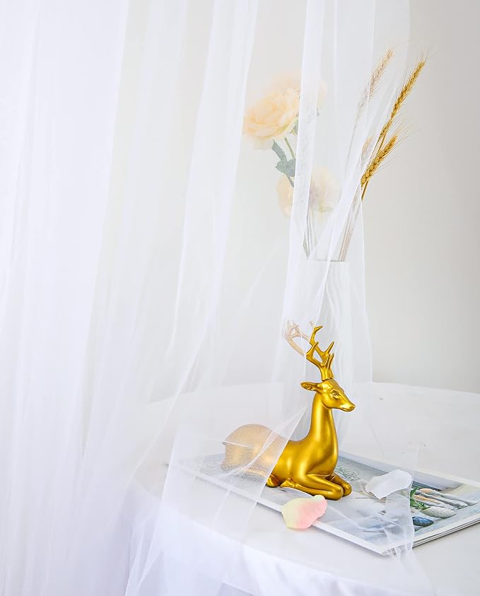 White Sheer Tulle Backdrop Curtains - Image 8
