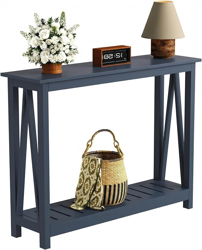 ChooChoo Farmhouse Console Table, Rustic Vintage Narrow Sofa Table - Image 6