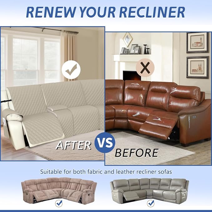 Arfntevss Recliner Sectional Couch Covers 1OO% Waterproof L Shape Sofa Cover - Image 6