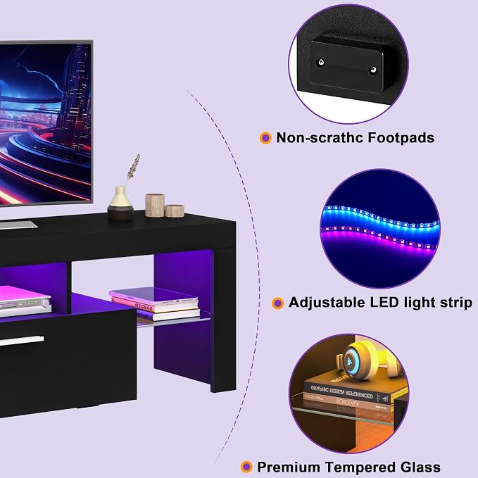 Clikuutory Modern Lighting 51 inch TV Stand - Image 5