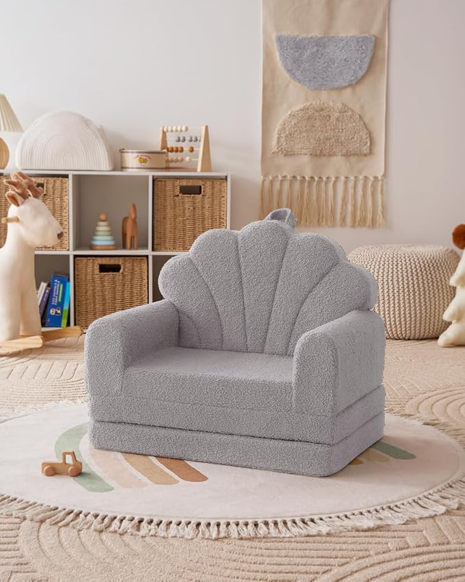 Blissful Diary Foldable Toddler Couch, 2-in-1 Comfy Toddler Chair & Lounger - Image 8