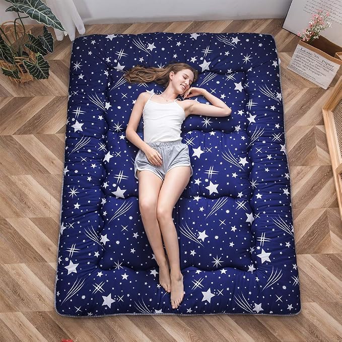 MAXYOYO Navy Starry Sky Japanese Futon Mattress, Tatami Mat Portable Camping - Image 4