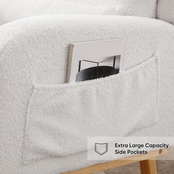 HCHAIRH Rocking Chair Nursery, Sherpa Nursing Rocking Chairs, Upholstered - Image 7