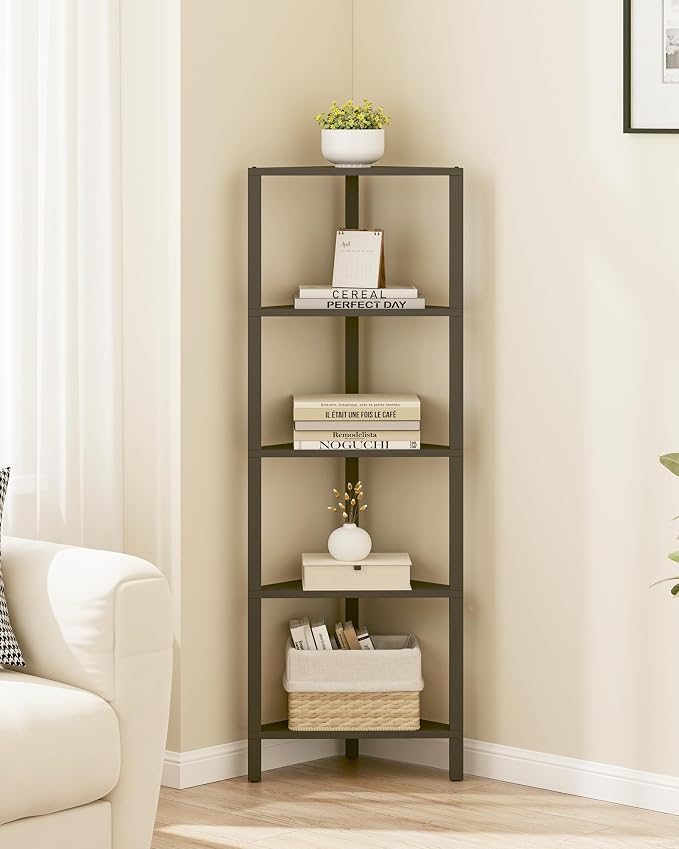 TUTOTAK Corner Shelf, 5-Tier Corner Bookshelf - Image 6