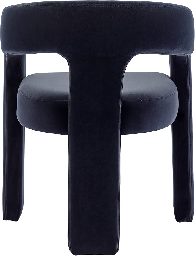 RIVOVA Black Modern Barrel Dining Chairs Set of 2, Velvet Upholstered Accent - Image 7