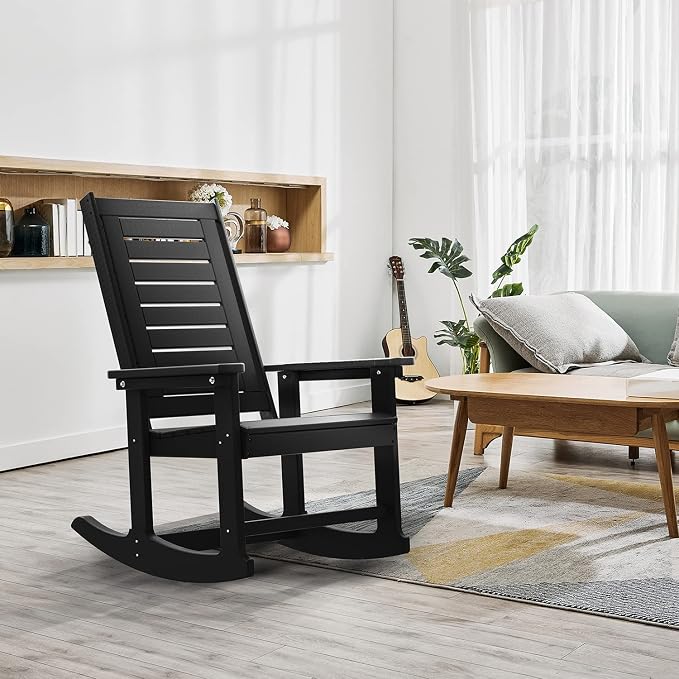 GREENVINES Outdoor Rocking Chairs | Set of 2 | Porch Rocker | HDPE Plastic | - Image 2