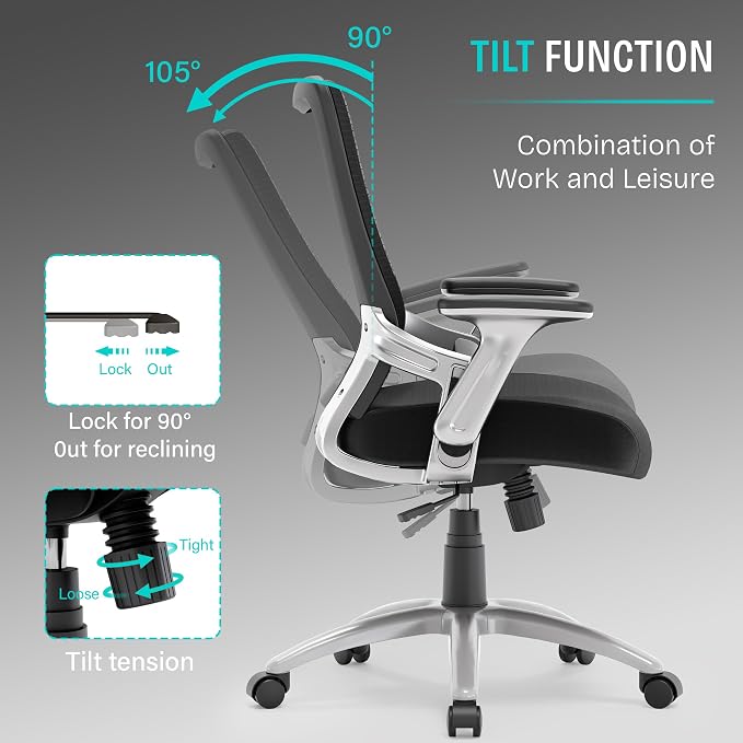 SUNNOW Office Chair, Ergonomic Computer Desk Chair, Sturdy Executive Task Chair - Image 7