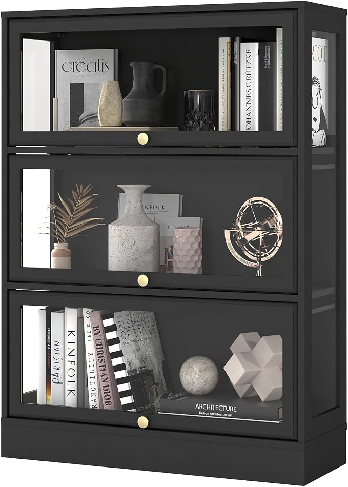 Display Cabinet with Acrylic Glass Doors, 3-Tiers Curio Cabinet with LED - Image 9