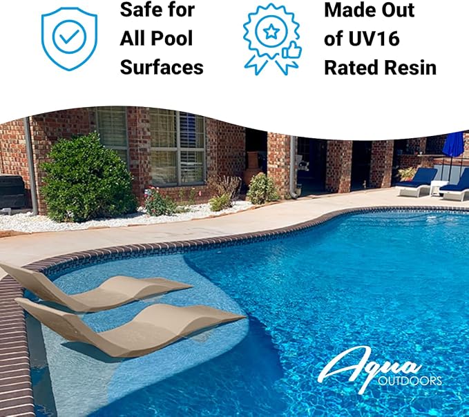 Aqua Outdoors - in-Pool Chaise Lounger - Inside Pool & Sun Shelf Lounge Chair - - Image 7