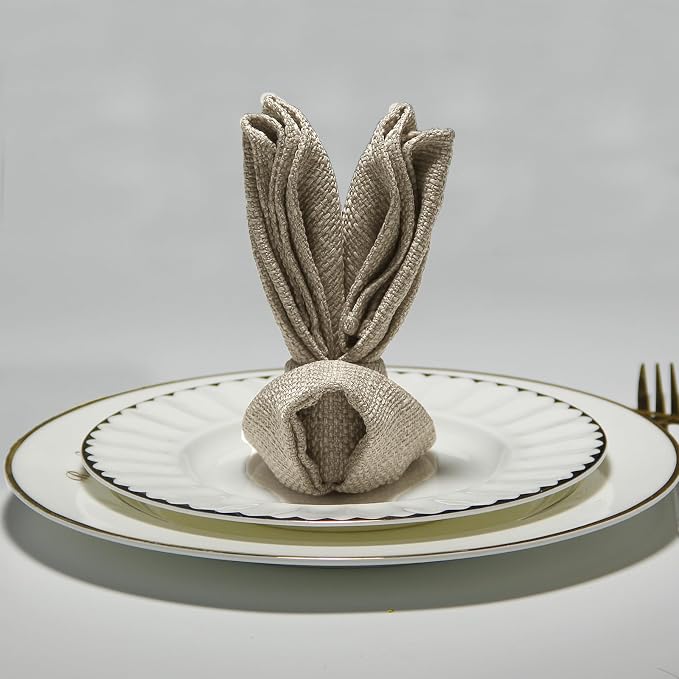BALCONY & FALCON Cloth Napkins Set of 6 Washable Linen Napkins Absorbent - Image 7
