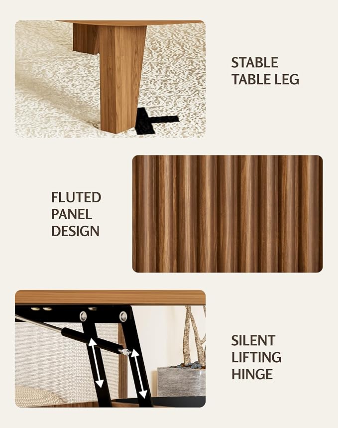 Oval Lift Top Coffee Table - Image 5