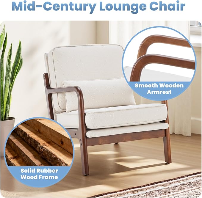 DUMOS Accent Chairs Set of 2, Mid Century Modern Chair - Image 6