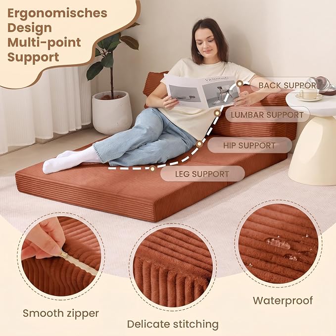 JUIKURY Folding Sofa Bed, Convertible Sleeper Chair - Image 3