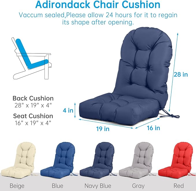Adirondack Chair Cushion Tufted Waterproof Outdoor Rocking Chair Cushions - Image 5