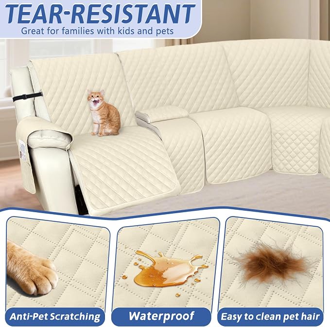Arfntevss Recliner Sectional Couch Covers 1OO% Waterproof L Shape Sofa Cover - Image 5