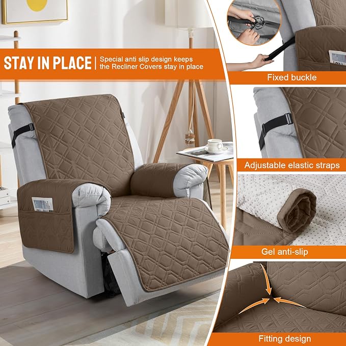 VANSOFY 100% Waterproof Recliner Chair Covers, Recliner Cover Non-Slip Dog - Image 3