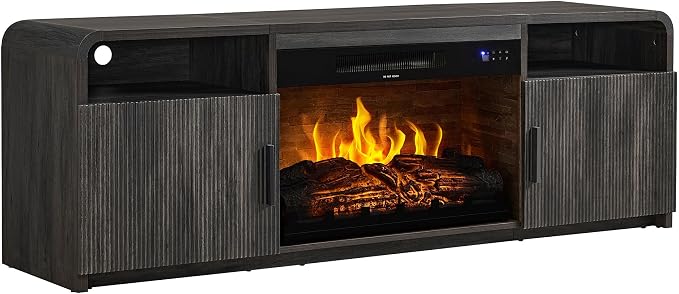 AMERLIFE 70" Fluted Fireplace TV Stand - Image 9