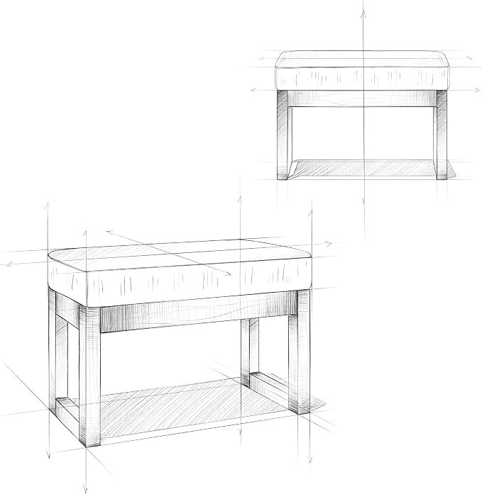 SIMPLIHOME Milltown Small Ottoman Bench - Image 3