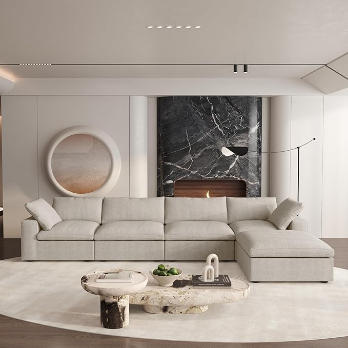 Cloud Couch Modular Sectional Sofa, 160.6" Down Filled Couch by SofaFurniture