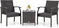 Tangkula 3 Pieces Patio Wicker Chair Set, Waterproof All Weather Resistant by TANGKULA