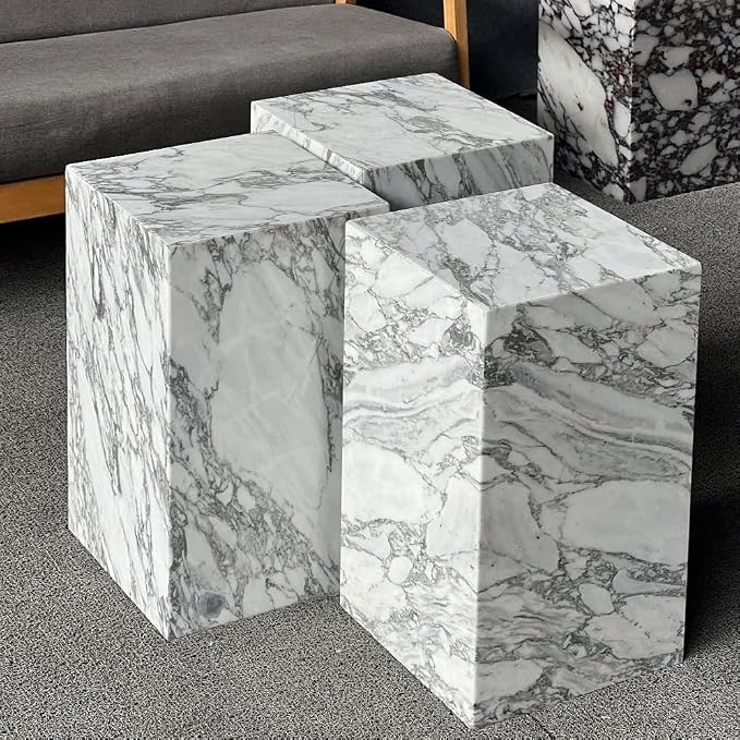 Luxury Marble Side Table, Square End Table - Image 8