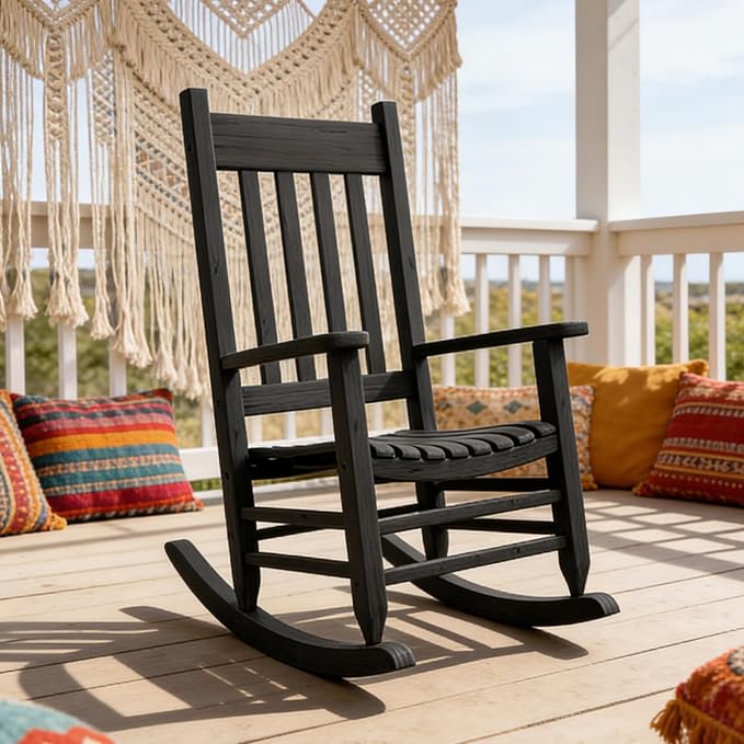 Oversized Outdoor Wooden Rocking Chair - Image 6