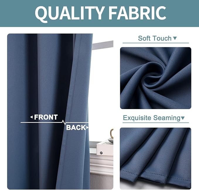 ChrisDowa Blackout Curtains 70 inches Wide - Image 3