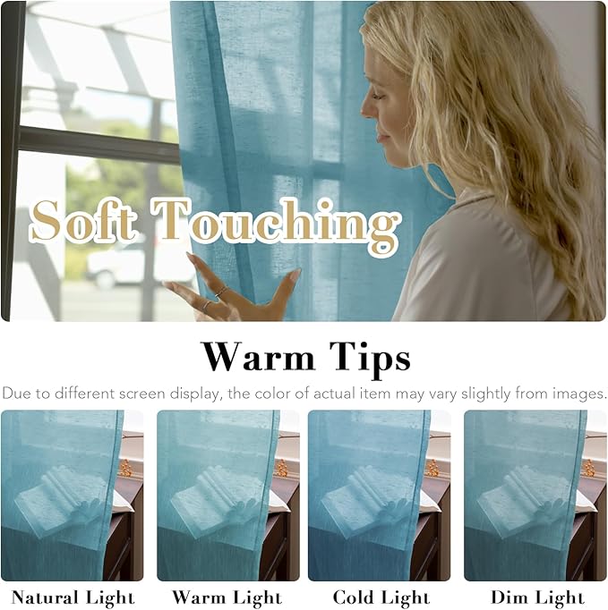 Window Treatments Linen Curtain Panels Open Weave - Image 3