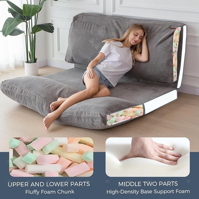 MAXYOYO Folding Sofa Bed, Extra Thick and Long Floor Sofa Convertible Sleeper - Image 4