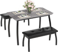 Dining Table for 4, 3-Piece Kitchen Table Set for 4 by IDEALHOUSE