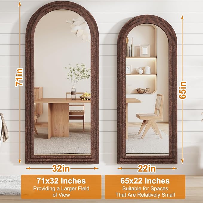 ZHUNFA External Three-Layer Arched Full Length Mirror - Image 4