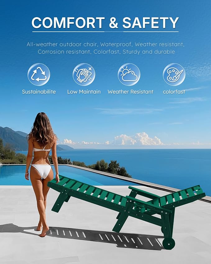 Patio Chaise Lounge Chair Set of 2, Oversize Lounge Chairs - Image 7