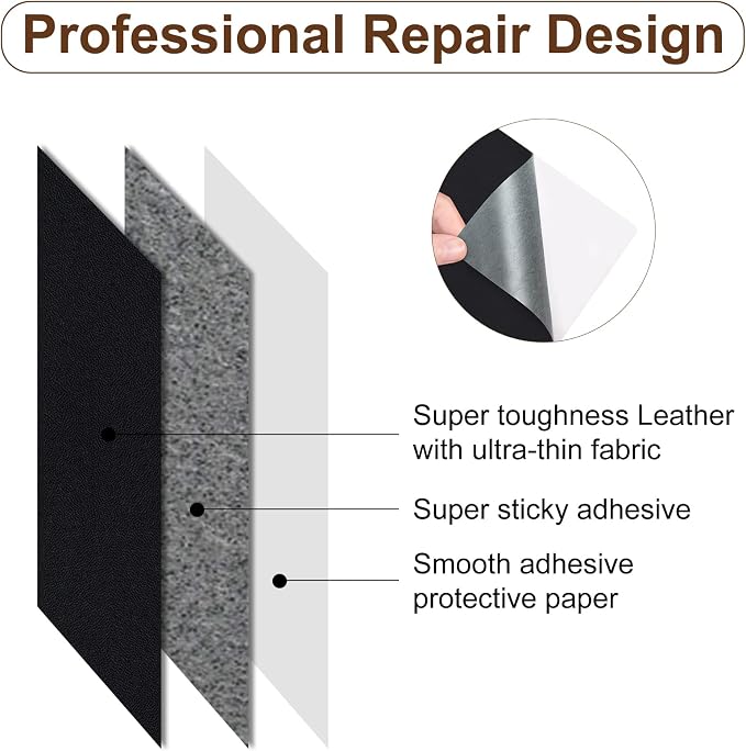 Numola Leather Repair Patch, Self-Adhesive Furniture Leather Patches, Vinyl - Image 3