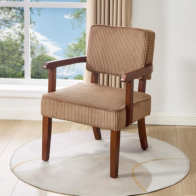 FAGAGA Corduroy Accent Chair, Mid Century Modern Armchairs - Image 4