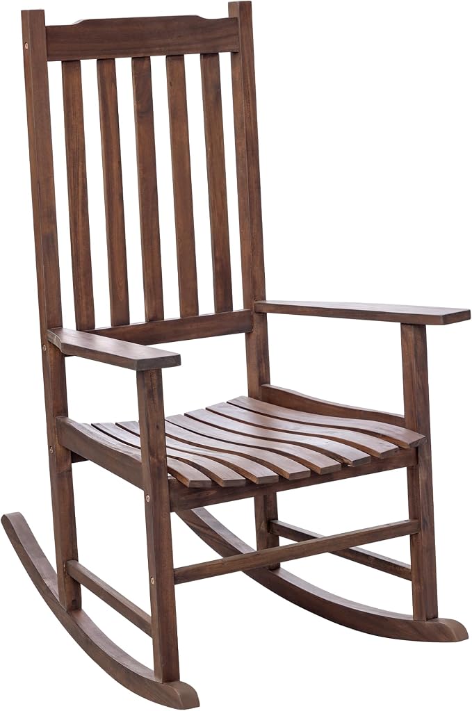 Flamaker Outdoor Rocking Chair Oversized Wooden Patio Chairs by Flamaker