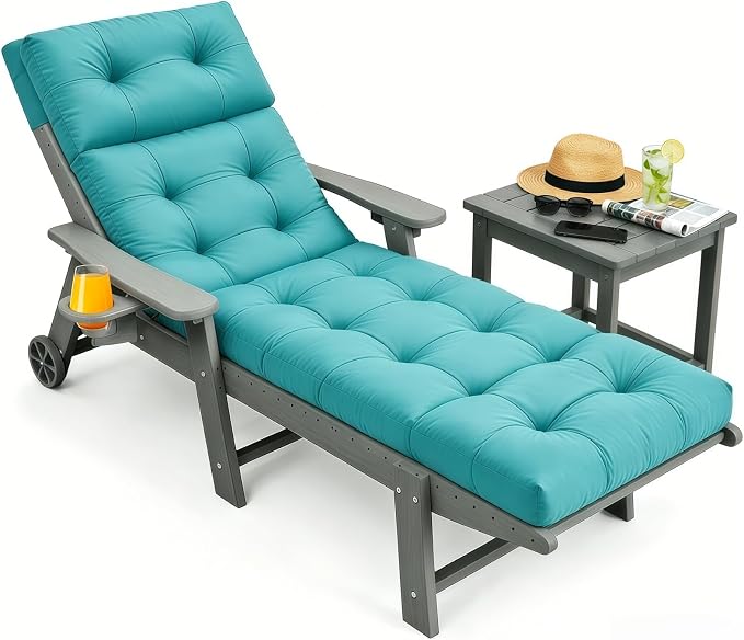 Outdoor Chaise Lounge Cushion, Waterproof 74.4x22x4.7 Inch Thick Cotton Filled by PALHMLIY%E2%80%93ElevateYourEscape
