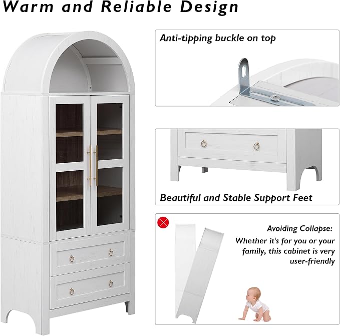 71" Arched Storage Cabinets - Image 6