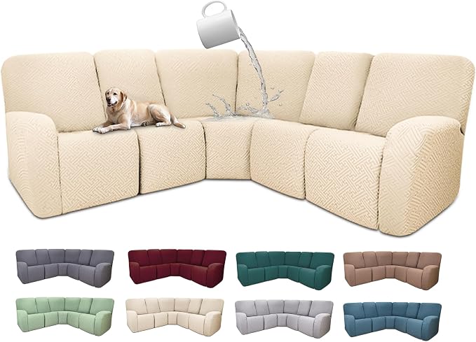 100% Waterproof Sectional Recliner Couch Covers by ROFASVCO