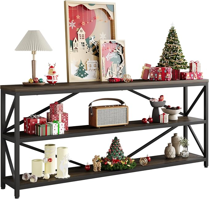 ONBRILL Industrial Console Sofa Table, 70.8 Inch Extra Long Entryway Table - Image 8