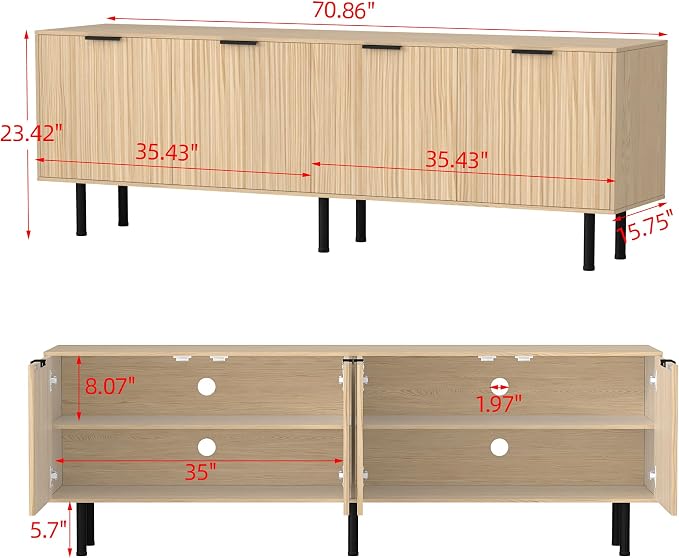 TV Stand for 80 Inch TV, Entertainment Center - Image 3