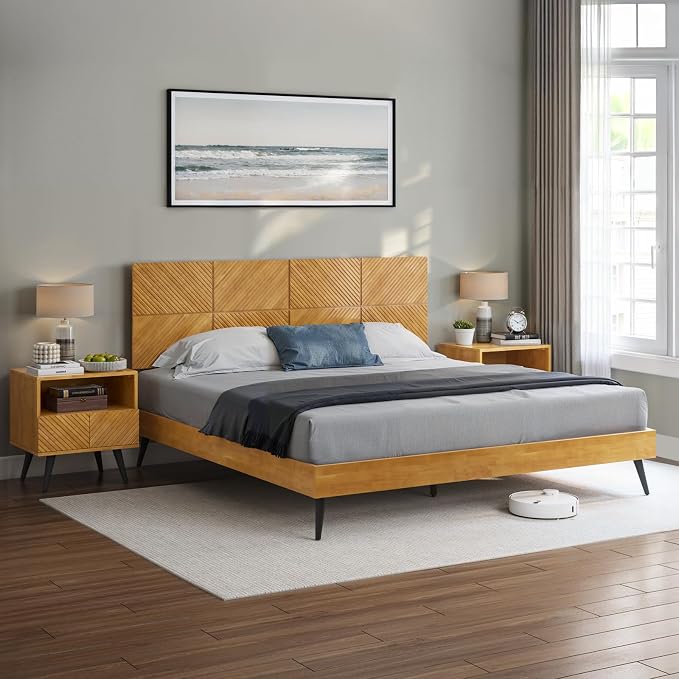 Bme Rhombus King Bed Frame – Solid Rubber Wood - Image 3