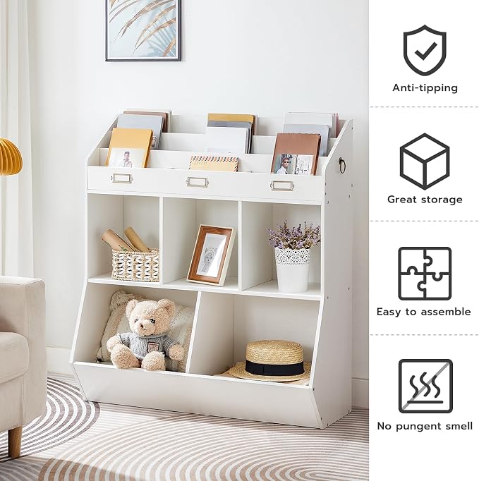 HOOBRO Kids Bookshelf, Toy Organizer and Storage, Bookshelf - Image 5