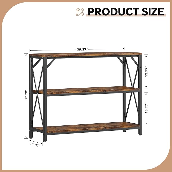 Homeiju Entry Table 40" Width, 3-Tier Entryway Table - Image 3