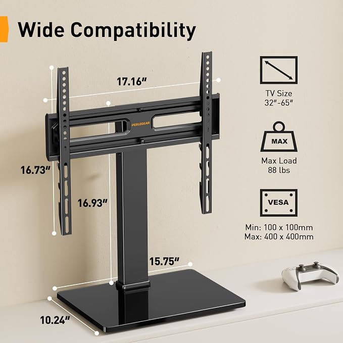 Perlegear Universal Swivel TV Stand - Image 2