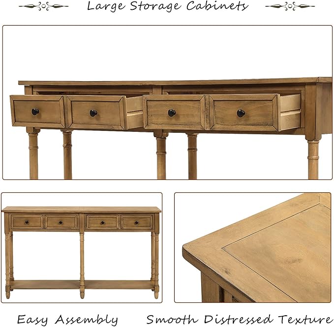 Merax Retro Console Table Sofa Table - Image 5