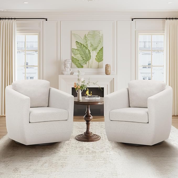 COLAMY 360° Swivel Accent Chair Set of 2 by COLAMYHOME