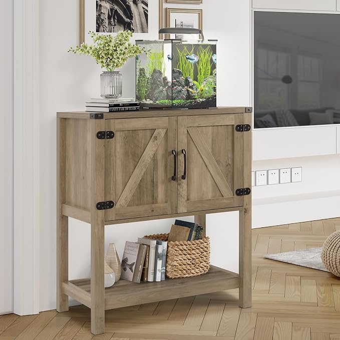 Mufico Sofa Table Console Table, Coffee Bar Cabinet, 31.5 L x 13.8 D x 34.65 H - Image 3